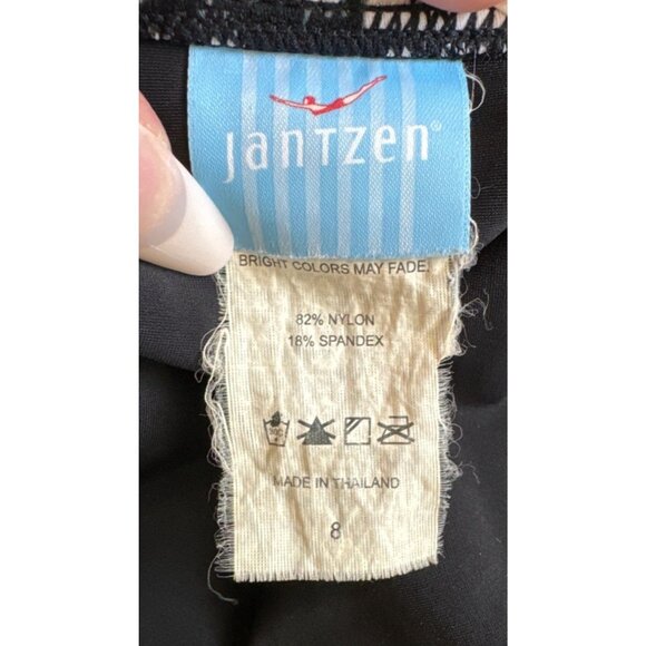 Jantzen + Xhilaration Bikini SET Sz S Black/White Floral Aloha Hawaiian Resort - Picture 4 of 13